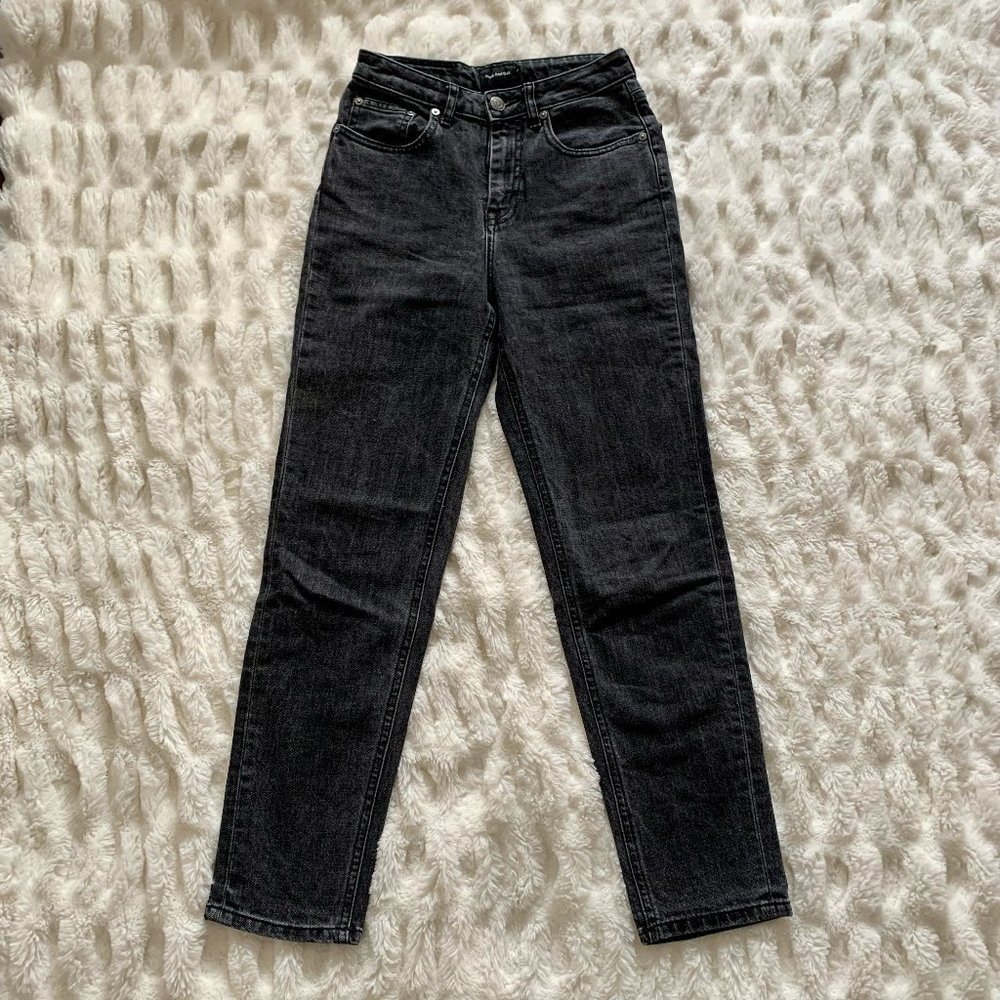 FRANK & OAK | Mom Denim Jeans Black Cropped